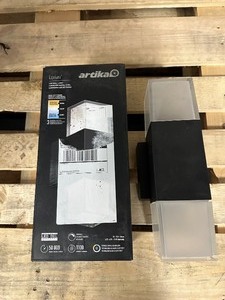 lot 397 image: 2 New Open Box Artika Lorian Indoor  Outdoor Wall Lights  Sconces - 1 Is Missing Box