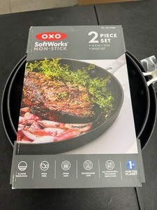 lot 428 image: New 2 Piece Set of OXO Softworks Non-Stick Frying Pans