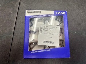 lot 446 image: New Open Box 3 Pack of Design Optics By Foster Grant Fashion Reading Glasses 2.50