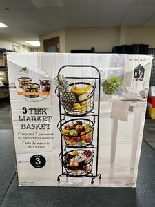 lot 469 image: New Open Box 3 Tier Metal Basket