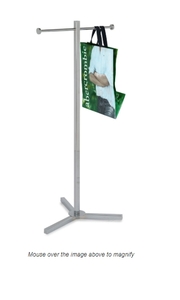 lot 76 image: Econoco Rack For Retail Store Heavy Duty Shopping Bag Rack, Retail Store Display Rack, Chrome Trade Show Rack, Display Rack for Store