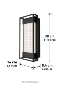 lot 82 image: New open box Artika Glam Black Modern 3 CCT Integrated LED Exterior Hardwired Garage and Porch-Light Lantern Sconce