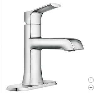 lot 177 image: Moen Liso Bathroom Faucet with Pop Up Drain - Stainless Steel