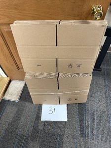 lot 490 image: 31 Uline Shipping Boxes 12 x 12 x 4