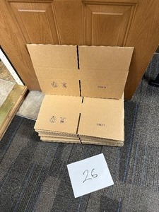 lot 492 image: 26 Uline Shipping Boxes 12 x 12 x 3