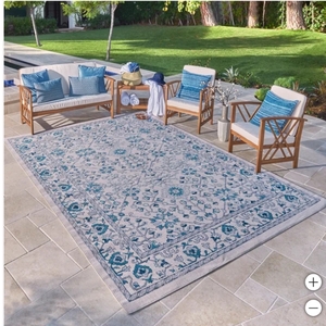 lot 471 image: New Gertmenian Venice Collection indooroutdoor Area Rug 5 ft 3 In x 7 ft 5 - Marked # 46 Gatsby Blue
