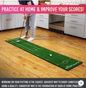 lot 407 image: Puttout Pro Golf Putting Mat & Putt Out Pressure Putt Trainer