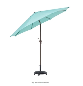 lot 266 image: Hampton Bay 9 Auto Tilt Patio Umbrella - Haze Teal