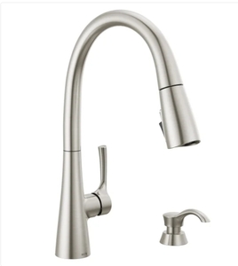 lot 306 image: New Missing Box Delta Auburn Pull Down Kitchen Faucet and Soap Dispenser