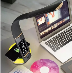 lot 281 image: Ottlite Desk Lamp With Color Changing Base and Q  Wireless Phone Charging Pad
