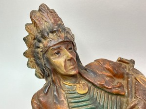 lot 2 image: Antique Native American Indian Cigar Counter Advertising Display