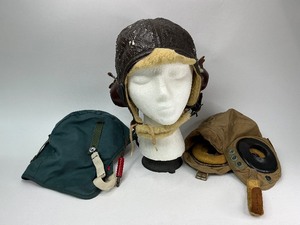 lot 7 image: WWII Air Force US Army Flight Cap Headgear Helmet Type B-6
