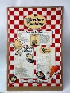 lot 11 image: Wartime WWII Cooking Kitchen Towel with Receipes