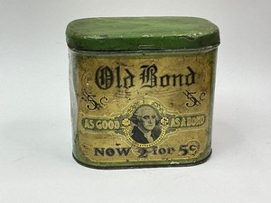 lot 22 image: Old Bond Tobacco Tin