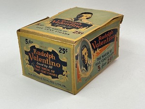 lot 24 image: Rudolph Valentino Cardboard Cigar Advertising Display Box