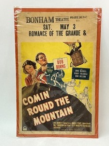 lot 30 image: Vintage Movie Theater Poster Comin Round The Mountain