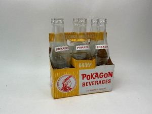 lot 48 image: Vintage Soda Pokagon Beverages 6 Pack Bottles