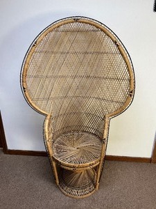 lot 57 image: Bohemian Wicker Peacock Chair