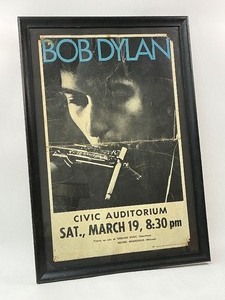 lot 68 image: Original Bob Dylan Framed Concert Poster