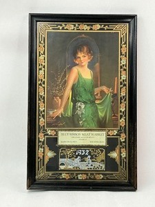 lot 83 image: 1932 Art Deco Advertising Calendar - Blue Ribbon Meat Market Elk River Minn