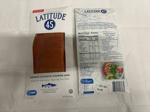 D. 2x 8oz Latitude 45 Smoked Atlantic Salmon-Sliced & Ready to Eat