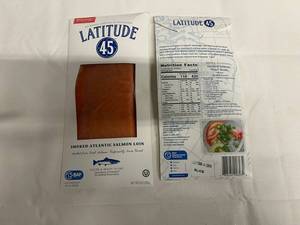 D. 2x 8oz Latitude 45 Smoked Atlantic Salmon-Sliced & Ready to Eat