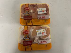 A. 2pkgs Boneless Skinless Chicken Thighs-Photo Shows Avg Wgt will not be exact