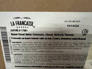UR. 50x La Francaise Bakery Baked Sliced Butter Croissants