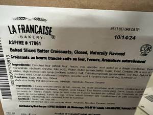 UR. 50x La Francaise Bakery Baked Sliced Butter Croissants