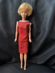 lot 119 image: VINTAGE MARY MAKEUP BLONDE DOLL WITH RED DRESS