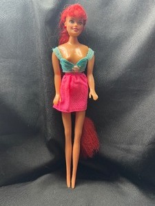 lot 253 image: DOLL WITH LONG RED HAIR AND OUTFIT