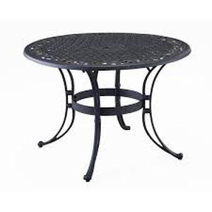42 in. Black Round Metal Outdoor Dining Table  Customer Returns See Pictures