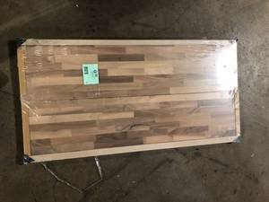 HARDWOOD REFLECTIONS 4 ft. L x 25 in. D Unfinished Walnut Solid Wood Butcher Block Countertop With Square Edge Broken   Customer Returns See Pictures