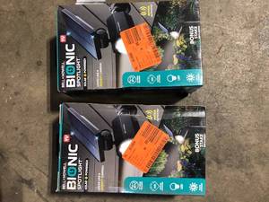 Lot of Bell  Howell 4-Watt Solar Powered Motion Activated Integrated LED Black Outdoor Bionic Spotlight Night Light   Customer Returns See Pictures