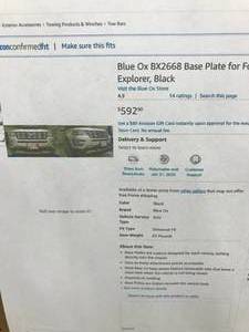lot 85 image: BASE PLATE FOR A FORD EXPLORER