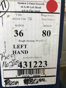 lot 111 image: 36 X 80 LEFT SWING INTERIOR DOOR