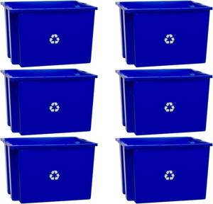 lot 4 image: Ready Space Stackable Recycling Bin Boxes (6-Pack)
