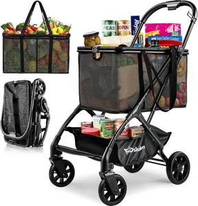 lot 20 image: Keoslpy Folding Shopping Cart with Wheels