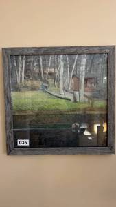 lot 35 image: Framed Artwork of a Serene Forest Landscape