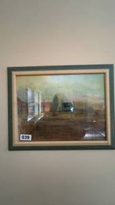 lot 39 image: Framed Landscape Watercolor Painting by Artist D. H. E. Haugh