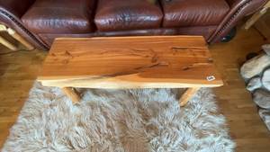 lot 46 image: Solid Wood Coffee Table with Natural Finish