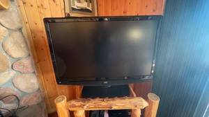 lot 49 image: JVC Flat Screen TV with Remote and Users Guide
