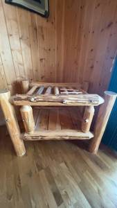 lot 52 image: Rustic Log Style Coffee Table with Natural Finish