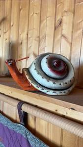 lot 63 image: Hand-Painted Ceramic Snail Figurine from Mexico