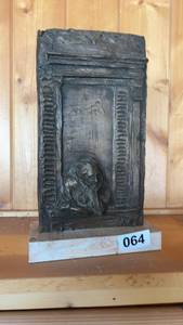lot 64 image: Vintage Bronze Relief Sculpture with Ornate Frame