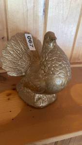 lot 67 image: Vintage Decorative Gold-Finished Ceramic Turkey Figurine
