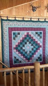 lot 76 image: Handmade Quilted Wall Hanging in Rich Colors