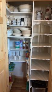lot 77 image: Assorted Kitchenware and Cleaning Supplies - Includes Dishes, Canisters, and Kitchen Essentials