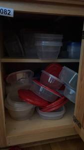 lot 82 image: Mixed Set of Plastic Food Storage Containers with Lids