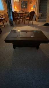 lot 113 image: Wooden Coffee Table with Lidded Storage Compartments